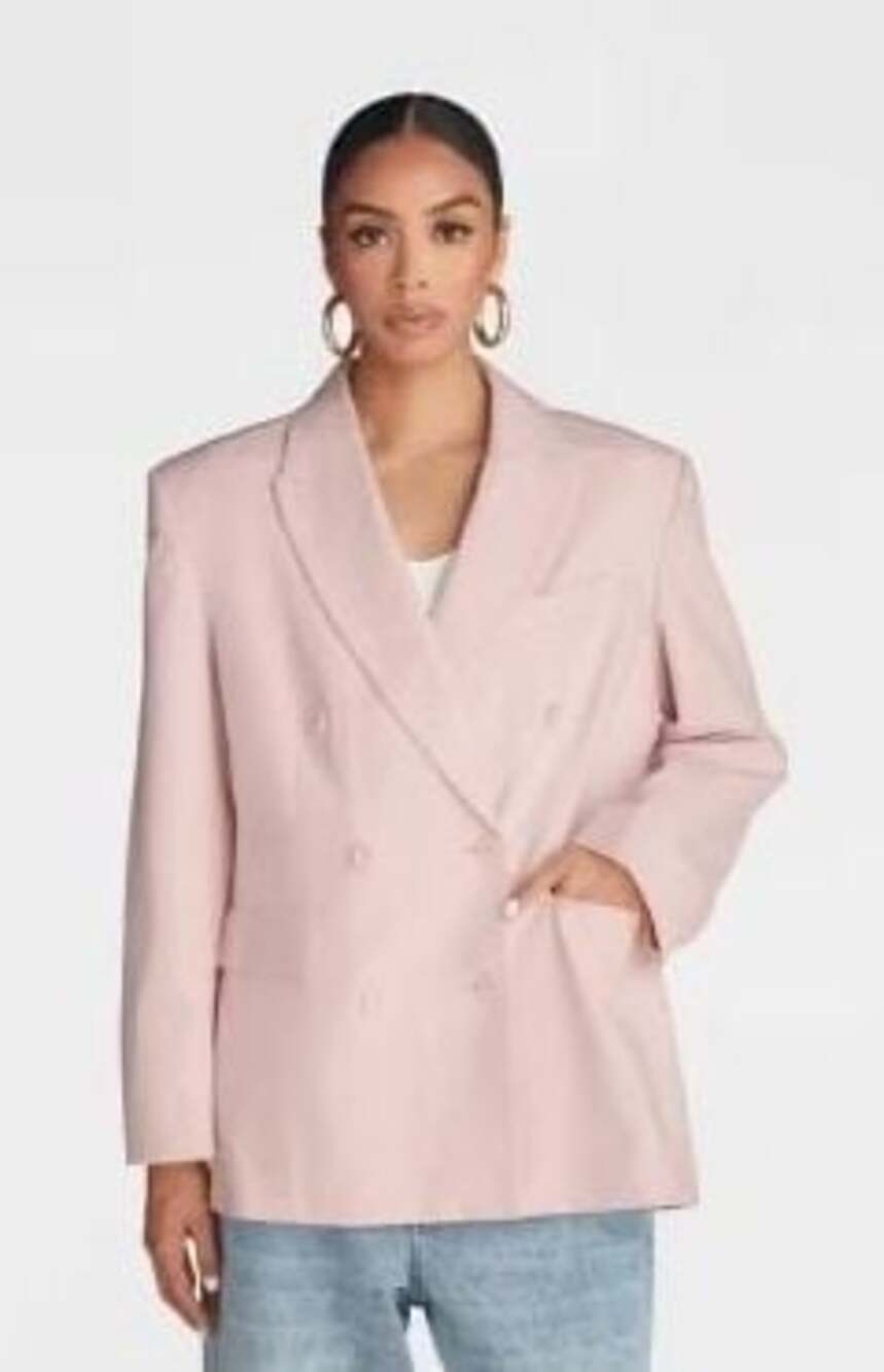 KBB by Kahlana Double Breasted Blazer Light Pink Size S